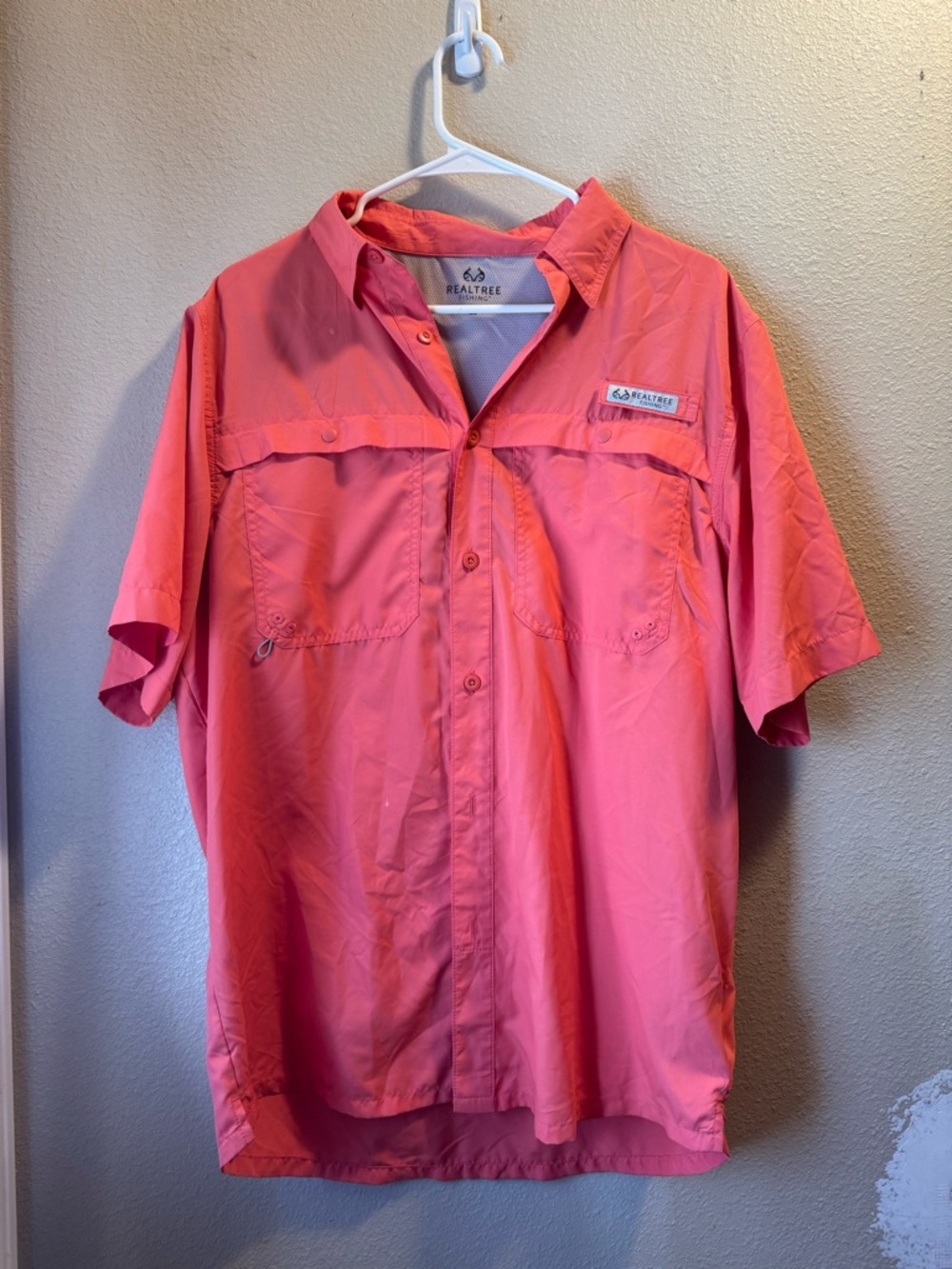 Realtree Coral Pink Short Sleeve Button Fishing Shirt